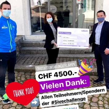 Light Run-Teilnehmer und Valiant Bank spenden 4’500.– Franken