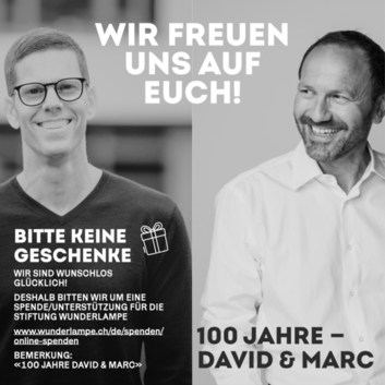 David und Marc feierten gemeinsam 100 Lebensjahre und beschenkten die Wunderlampe